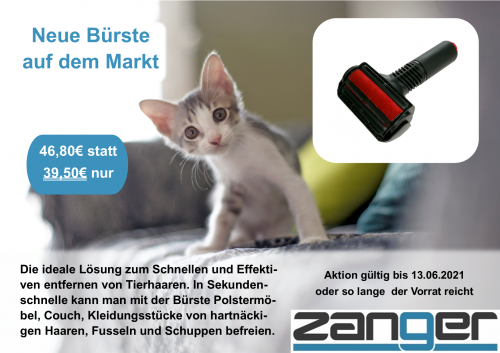 Aktion: Saugbürste für Tierhaarentfernen. Ideale Lösung für Entfernung von Katzenhaare, Hundehaare und Fusseln von Möbeln, Polstern, Teppichen, Sofas, Fußböden usw.